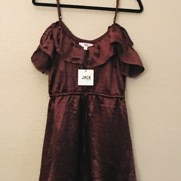 Jack BB Dakota Got To Be Real Satin Ruffle Dress - Picture 3 of 3